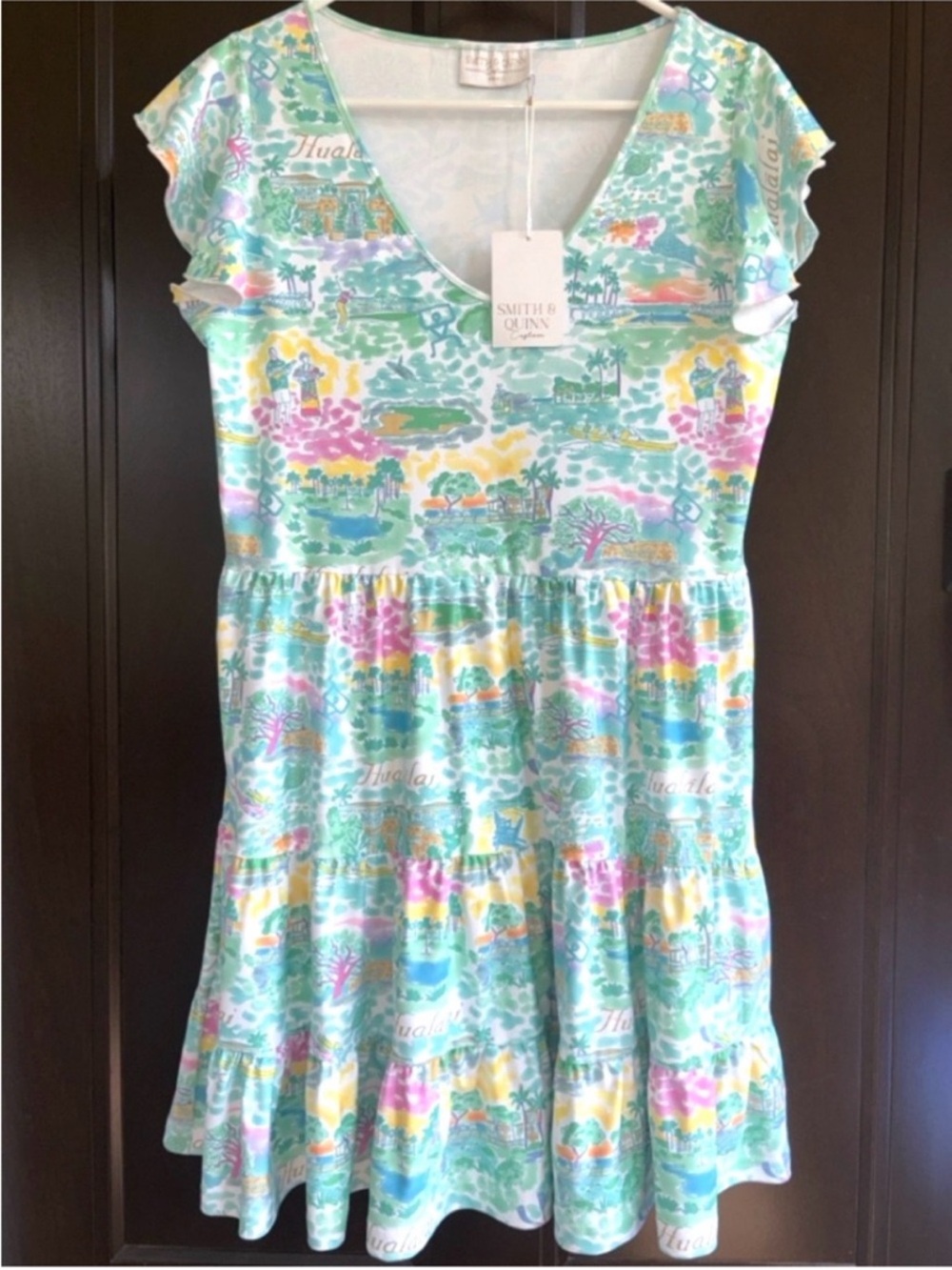NWT Smith & Quinn Delaney Tiered Flutter Sleeve Dress Size Small